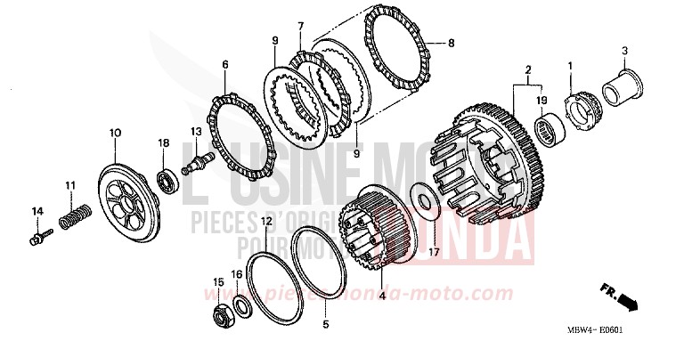 KUPPLUNG (CBR600F4/FS/FR) von CBR600F VR Special PEARL FLASH YELLOW (Y163B) von 2002